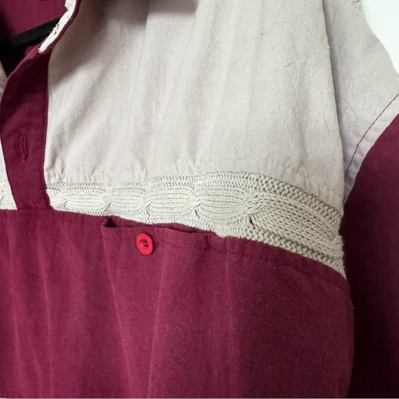 Vintage oversized polo sweater striped collared pull over size 2x - Picture 4 of 6